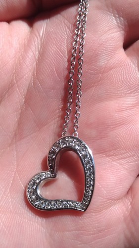 Collier coeur argent et - en,