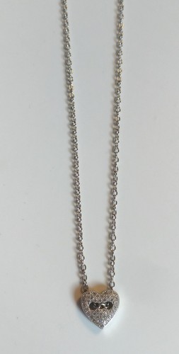 Collier coeur argent massif - , et