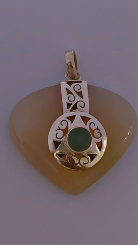 Ancien pendentif coeur - , quartz
