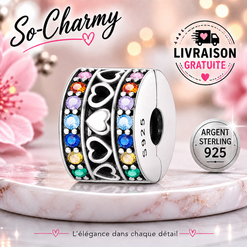 Charm coeur et perles - charm,